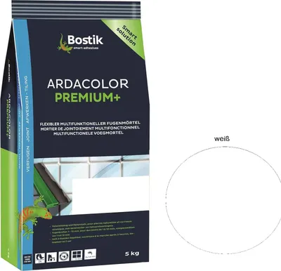 Produktbild von Bostik Ardacolor Premium plus Fugenmasse weiß 5Kg Fliesen Naturstein Fugenmörtel