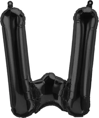 Produktbild von Folienballon Buchstabe W, schwarz, ca. 40 cm, für Luftbefüllung
