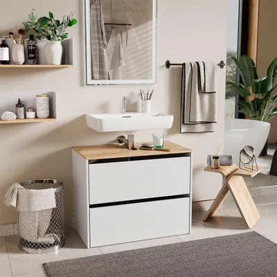 Image de Meuble sous vasque simple Vicco Viktor Blanc/Artisan 80.2x65cm, Model 59938