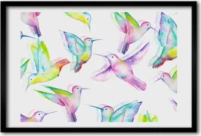 Produktbild von Bild 60x40 MDF-Rahmen, Wandkunst Kolibri