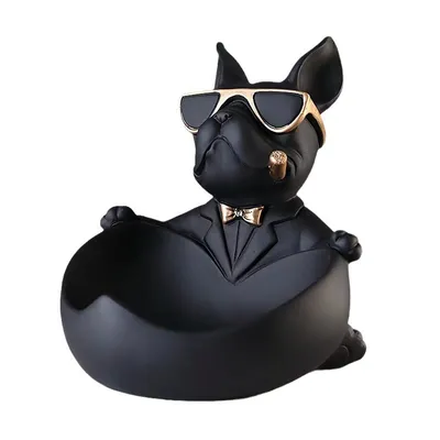 Produktbild von Französische Bulldogge Aufbewahrung – Dekorative Figur als Schlüssel- und Fernbedienungsbox, ideal für Flur, Schuhschrank oder als Wohnaccessoire.