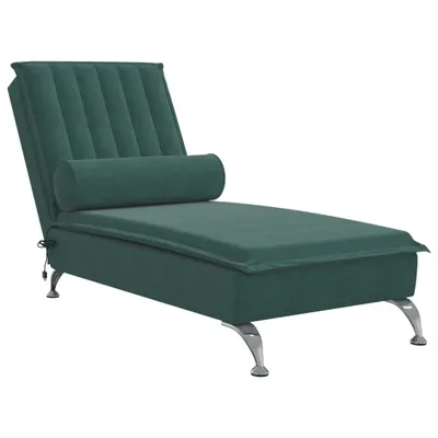 Immagine prodotto di Chaise longue da massaggio con bolster Velluto verde scuro