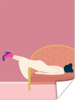 Produktbild von MuchoWow® Poster Vintage - Frauen - Pastell 120x160 cm - Wandbilder