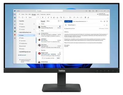 Zdjęcie produktu dla Lenovo ThinkVision S24-4e, 60,5 cm (23.8"), 1920 x 1080 px, Full HD, LED, 6 ms, Czarny