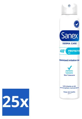 Imagen del producto de 25 unidades de spray desodorante Sanex Dermo Protector, 200 ml cada uno. Paquete económico