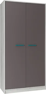 Produktbild von Zweitüriger Kleiderschrank 96 cm DEANY – Eiche/Esche/Türkis