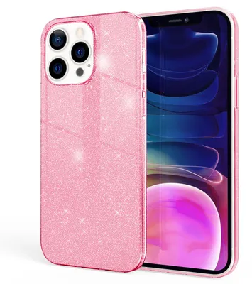 Obrázok produktu pre NALIA Odolné trblietavé puzdro pre iPhone 13 Pro Max, nárazuvzdorné lesklé trblietavé puzdro Vystužené silikónové puzdro ružové