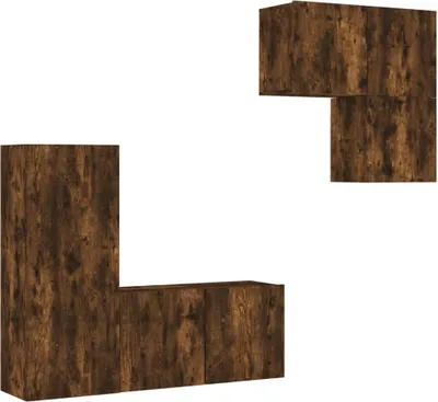 Produktbild von vidaXL 4-tlg. Wohnwand Räuchereiche Holzwerkstoff