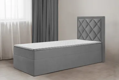 Produktbild von Bett, Boxspringbett DORMI MINI mit Bettkästen,  Stauraum, Schlafzimmer, Polsterbett,  (90x200, Grau:ITAKA 50, ohne Topper )