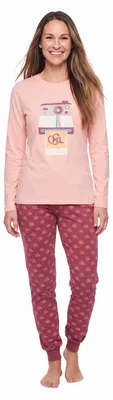 Productafbeelding van Kisses&Love damespyjama van katoen met lange mouwen, model KLP1