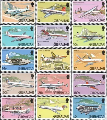 Produktbild von Briefmarken Gibraltar 1982 Mi 432 X I-446 X I (kompl.Ausg.) postfrisch Flugzeuge