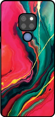 Produktbild von Smartphonica Telefon Fall geeignet für Huawei Mate 20 mit rot grün Marmor Print - TPU Backcover Fall rot grün Marmor Design