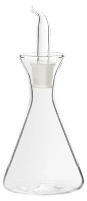 Immagine prodotto di Flacone in vetro borosilicato trasparente per olio, capacità 125 ml, con tappo a goccia, dimensioni 15 x 7 x 7 cm