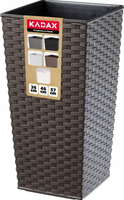 Obrázek produktu pro KADAX "Pesaro" plastový květináč, květináč, s vložkou, čtvercový, 25 cm, moka