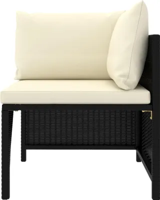 Obrázok produktu pre vidaXL Modulárna rohová pohovka s vankúšom Black Poly Rattan