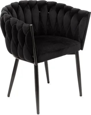 Produktbild von HOMLA PRINSSI Veloursstuhl schwarz 64x54x73 cm