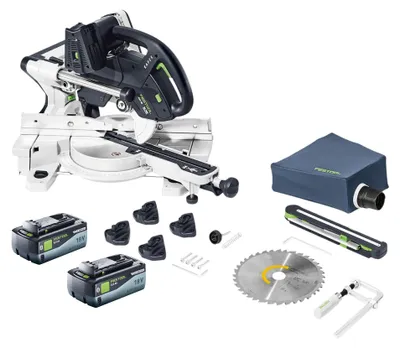Image de Festool KAPEX KSC 60 EB-Basic Scie à onglets sans fil 18 V / 36 V 216 mm Brushless + 2x batterie 8,0 Ah - sans chargeur
