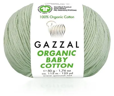 Obrázek produktu pro Příze Gazzal Organic Baby Bavlna 448, světle zelená barva – pro pletení a háčkování