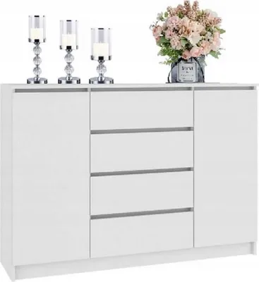Image de BDW, Commode avec tiroirs, 120×97 cm, COCO, 2D4SZ, Blanc 2d4sz