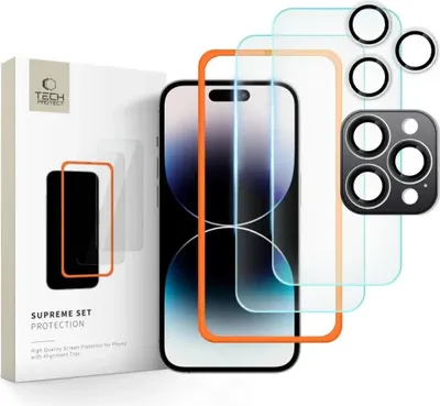 Image de Szkło Hartowane Tech-Protect Supreme Set 3-Pack Iphone 16 Pro Clear