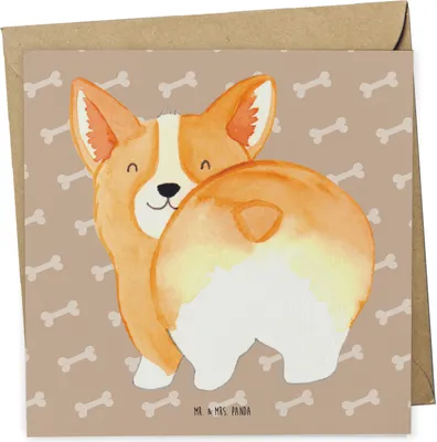 Produktbild von Mr. & Mrs. Panda Grußkarte Corgi Po - Hundeglück - Geschenk, Hund, Glückwunschkarte, Spruch, doppelkarte, faltkarte, Motivation, Süß, Klappkarte, anlasskarte