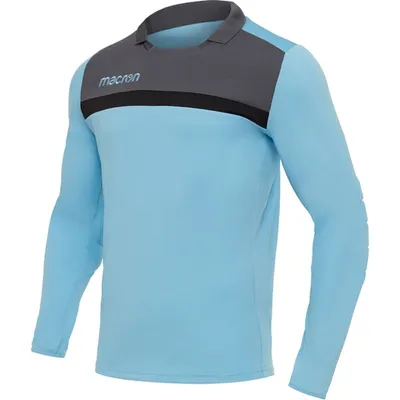 Immagine prodotto di Maglia da tennis Macron Feo a maniche lunghe da uomo - Antracite / Azzurro  | Taglia: L
