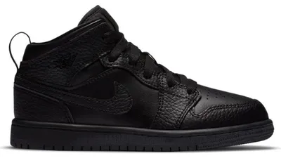 Produktbild von Jordan 1 Mid Triple Black Tumbled Leather (PS) - EU 35