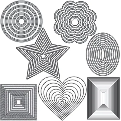 7 Metall-Schneidformen für Karten, Scrapbooking, DIY