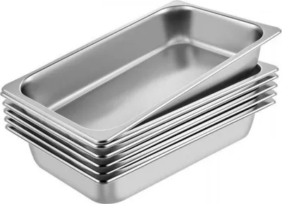 Image de Set de réchauds – 6 pièces – 13 L – Casseroles en acier inoxydable pour hôtels – Chafing Dish – Buffet & restauration – GN 1/1
