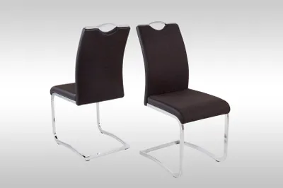 Produktbild von Esszimmerstühle Stühle Freischwinger 4er Set FERIS Webstoff Braun