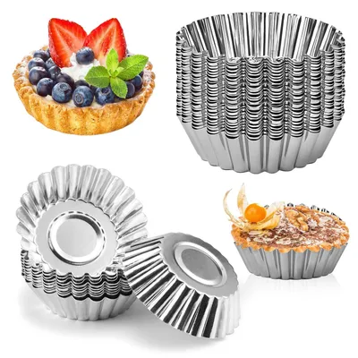 Zdjęcie produktu dla 30 sztuk mini foremek do quiche – wielokrotnego użytku, nieprzywierające foremki do ciasta