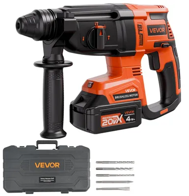 Zdjęcie produktu dla Vevor 20V Bezszczotkowa Wiertarko-Wkrętarka Udarowa 4Ah Sds Plus Mocna