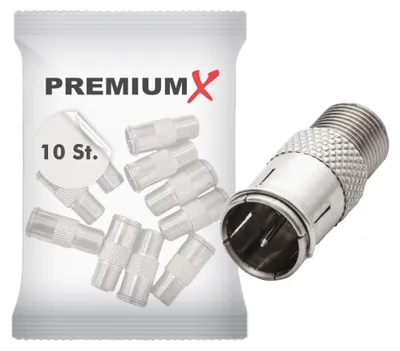 Produktbild von 10x SAT F-Quick-Stecker auf F-Buchse F-Schnellstecker Schnellverbinder Quickverbinder