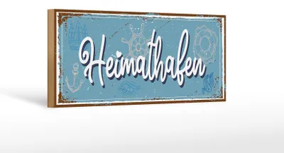 Produktbild von Holzschild Spruch 27x10cm Heimathafen