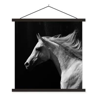Produktbild von MuchoWow® Textilposter Pferde - Nutztiere - Mähnen 120x120 cm mit schwarzem Rahmen - Aufhängungsset