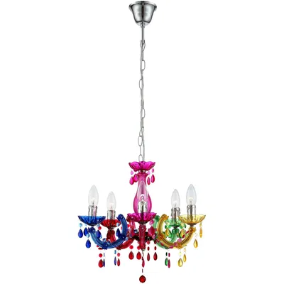 Produktbild von Globo Lighting Luster Metall verchromt, 5x E14