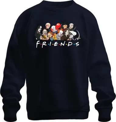 Obrázok produktu pre FRIENDS Horor Ikonen Pennywise Chucky Michael Jason Freddy Fanúšikovia Uni mikina, Navy, S