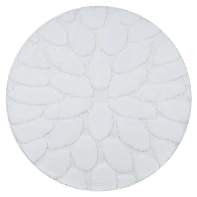 Image de Tapis de salle de bain SUPREME cercle STONES, des pierres, antidérapant, doux - blanc blanc cercle 67 cm