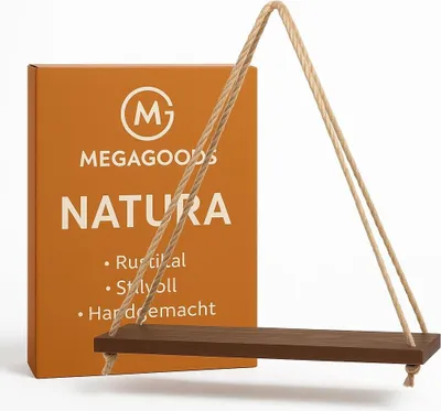 Produktbild von Holz Hängeregal Wandregal Seil Deko Pflanze Blumentopf Regal DE.