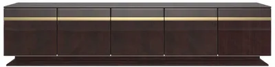 Immagine prodotto di Casa Padrino mobile TV di design marrone scuro lucido / oro 240 x 45 x H. 55 cm - Mobile TV nobile a 5 ante - Mobili soggiorno