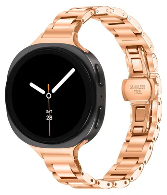 Produktbild von By Qubix Slim fit Edelstahl-Gliederarmband - Roségold - passend für Samsung Galaxy Watch 8 Classic - 46 mm