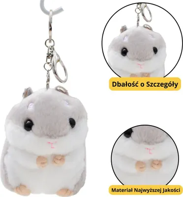 Produktbild von Plüsch Hamster Maskottchen Schlüsselanhänger Grau 10Cm