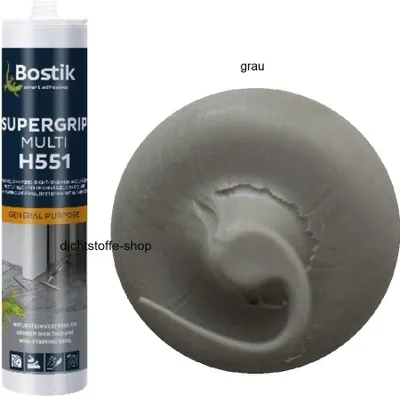 Produktbild von Bostik H551 Supergrip Multi Hybrid SMP Klebdichtstoff 430g Kartusche Grau