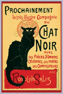 Immagine prodotto di Steinlen, Theophile - Poster - Tournee du Chat Noir + cornice a incastro, Shinsuke® Maxi in plastica argento, lastra in acrilico