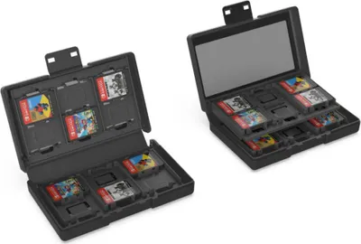 Image de Étui pour 24 cartes à jouer pour Nintendo Switch 2 / 1, ensemble de rangement YAXO, noir