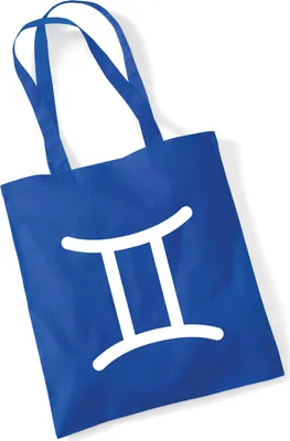 Produktbild von Huuraa Jutebeutel Zwillinge Sternzeichen Zeichen 10 Liter Bright Royal Baumwolle Tasche Geschenkidee