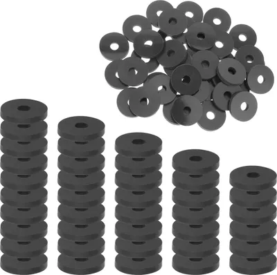 Produktbild von 60 Stück Gummi Unterlegscheiben, Gummischeibe Unterlegscheiben Schwarz, Durchmesser 25,4mm, Flachgummidichtungen, Verschleißfeste wasserdichte Schraube Gummiflachdichtung