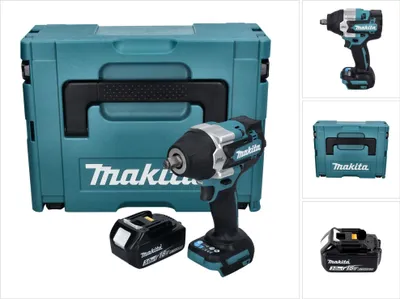 A Makita impact wrench kit with a storage case and battery.