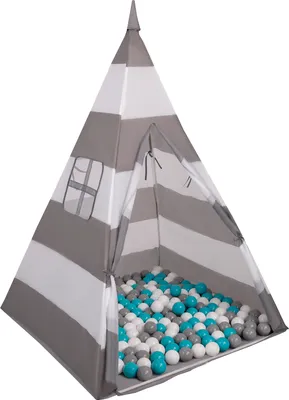 Produktbild von Selonis Tipi Spielzelt Mit 200 Bälle 6 Cm zelt Für Kinder, Grau
