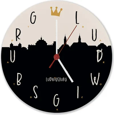 Produktbild von Ludwigsburg Skyline Wanduhr aus MDF - Ludwigsburg
